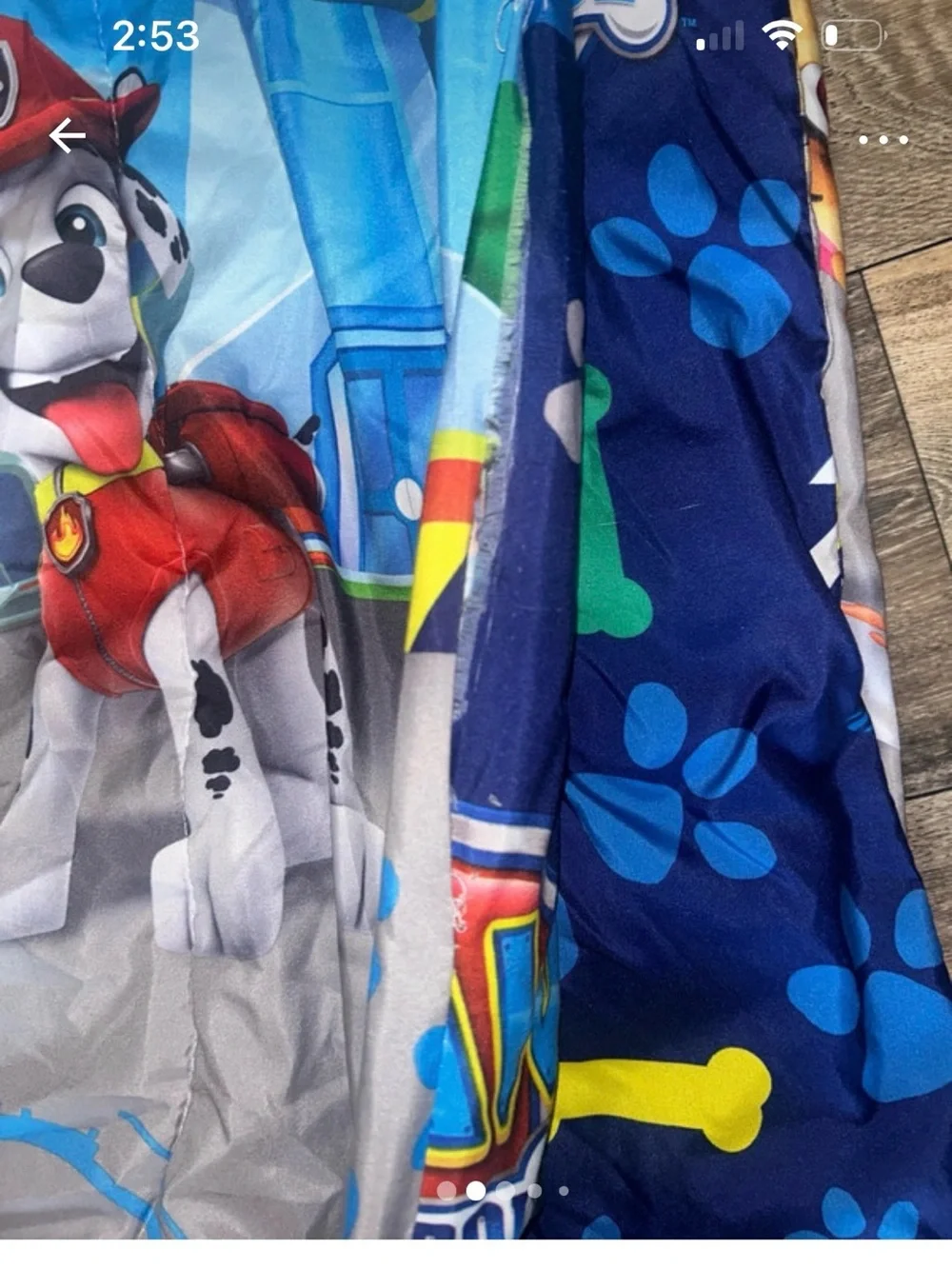 Twin paw patrol comforter and one flat sheet and one fitted sheet. Great